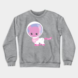 Space Cat, Cute Cat, Cosmonaut, Astronaut, Space Crewneck Sweatshirt